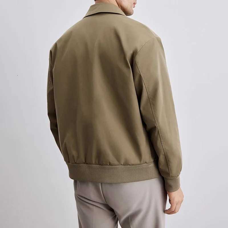 Spring and Autumn New Mens Trendy Lapel Solid Color Allmatch Loose Casual Top Jacket W251023