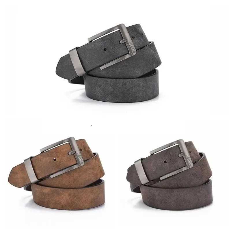 2025 New Mens HighQuality PU Leather Belt Metal Pin Buckle Leisure Business Waistband Fashion Male Accessory Designer Belt XJ251023
