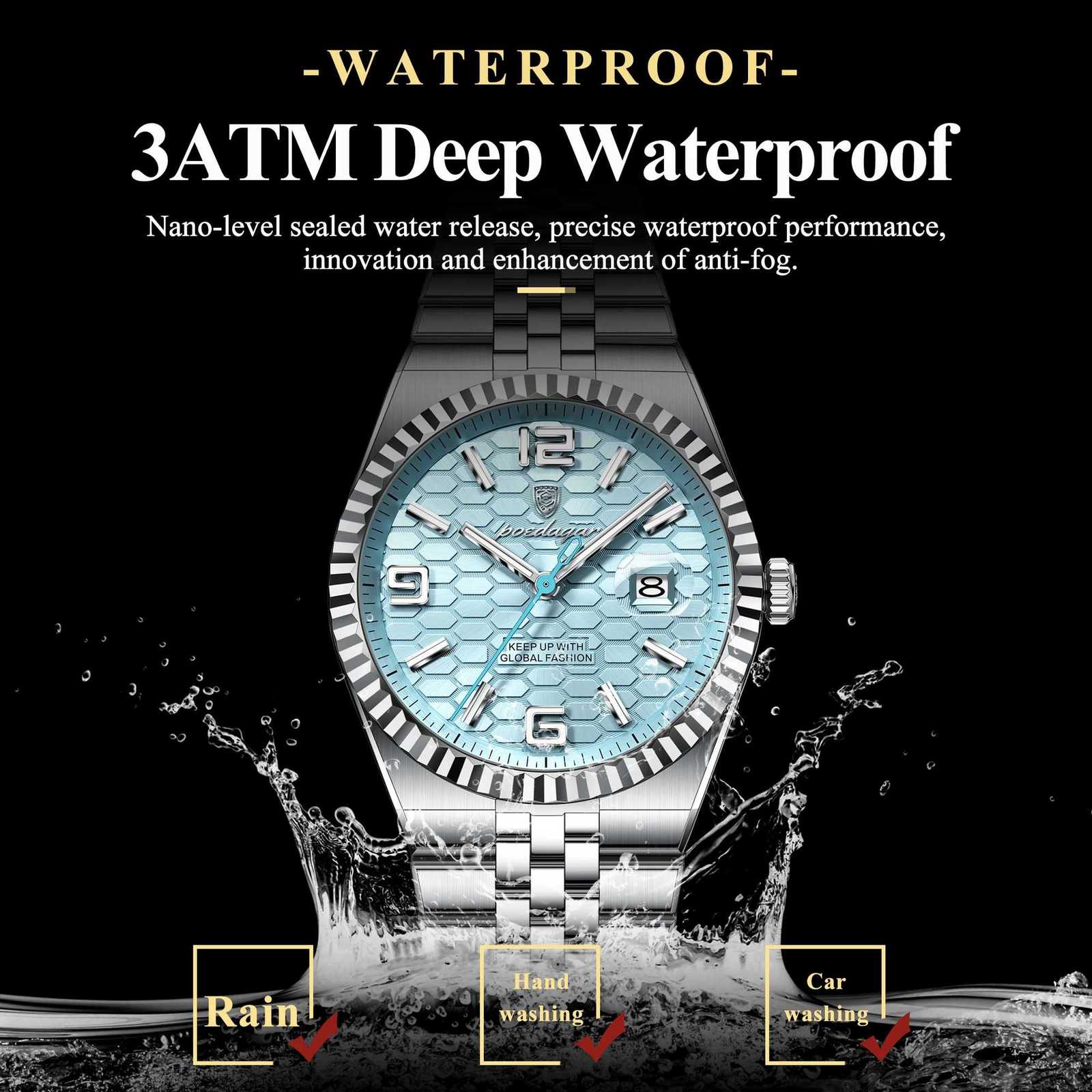 POEDAGAR High Quality Original Men Clock Waterproof Luminous DateLuxury Man Watch Stainless Steel Quartz Mens Watches MaleBoxL251023