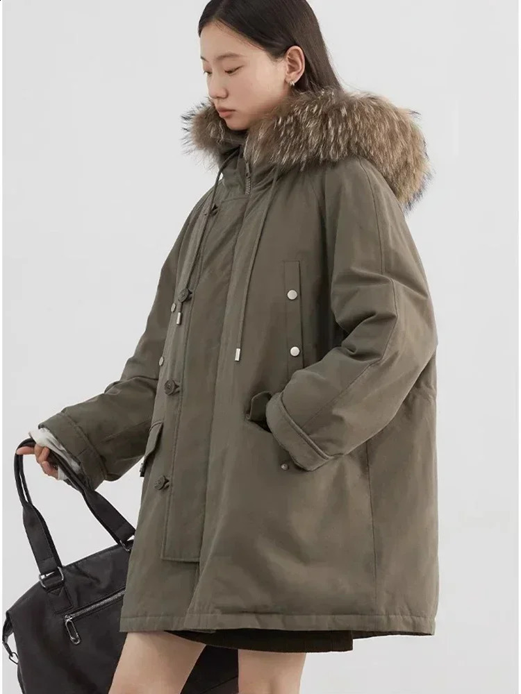CHIC VEN Women Down Coats Loose Casual 90 White Duck Workwear Jacket Hooded Female Overcoat Autumn Winter 251013
