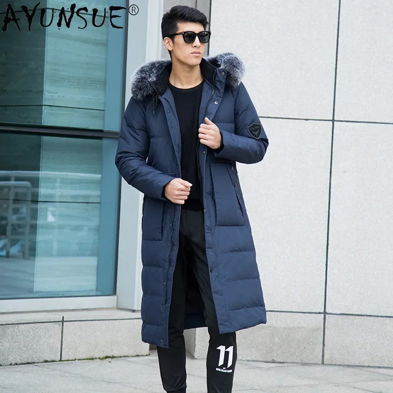 AYUNSUE Winter Jacket Men Hooded Down Jackets Mens Clothing Big Fox Fur Collar Coat large size 14XL clothes Los Hombres Parkas 251020