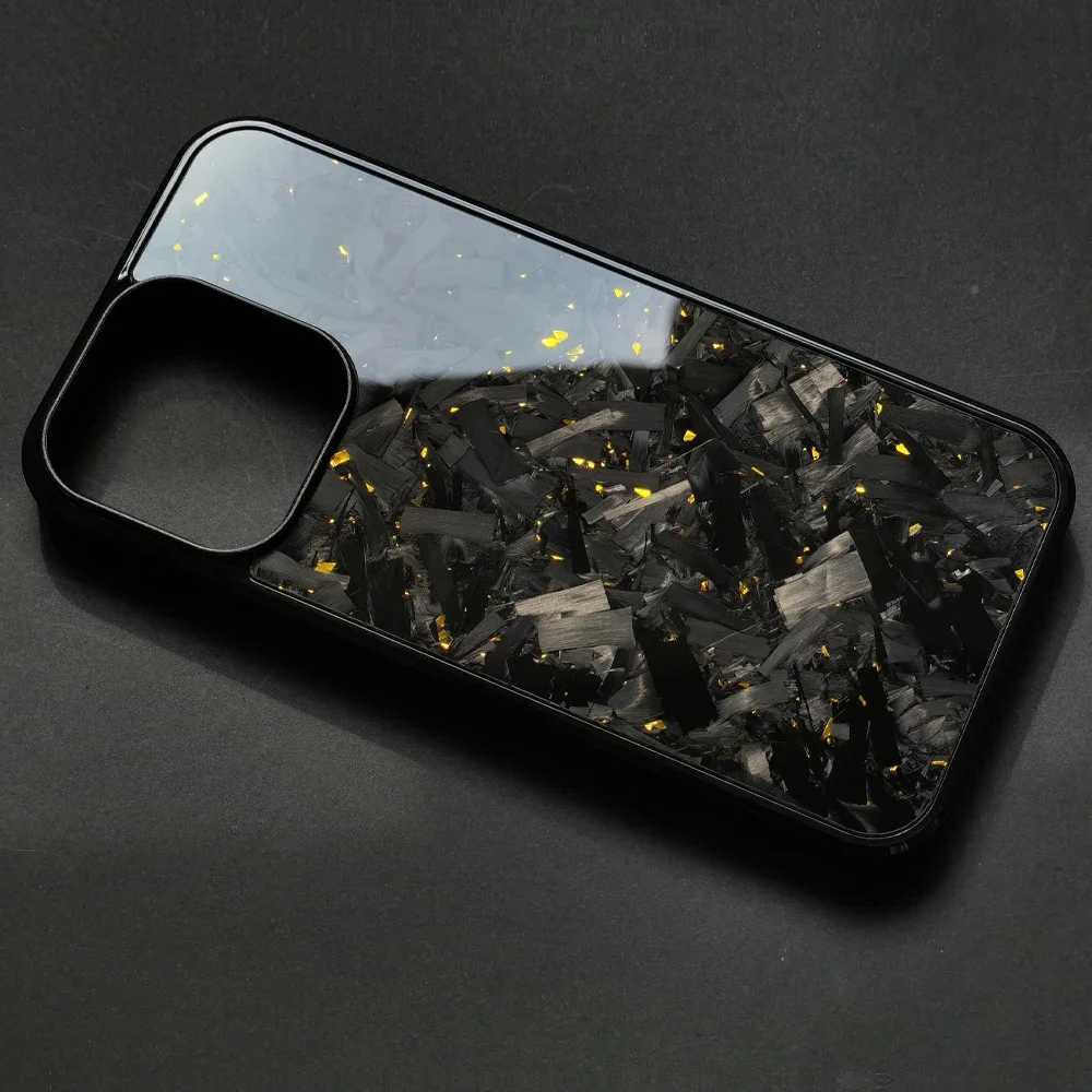 100 Real Forged Carbon Fiber Phone Case for iPhone 16 14 13 12 11 Plus Pro Pro Max Glossy Shockproof Protective Cover H251023