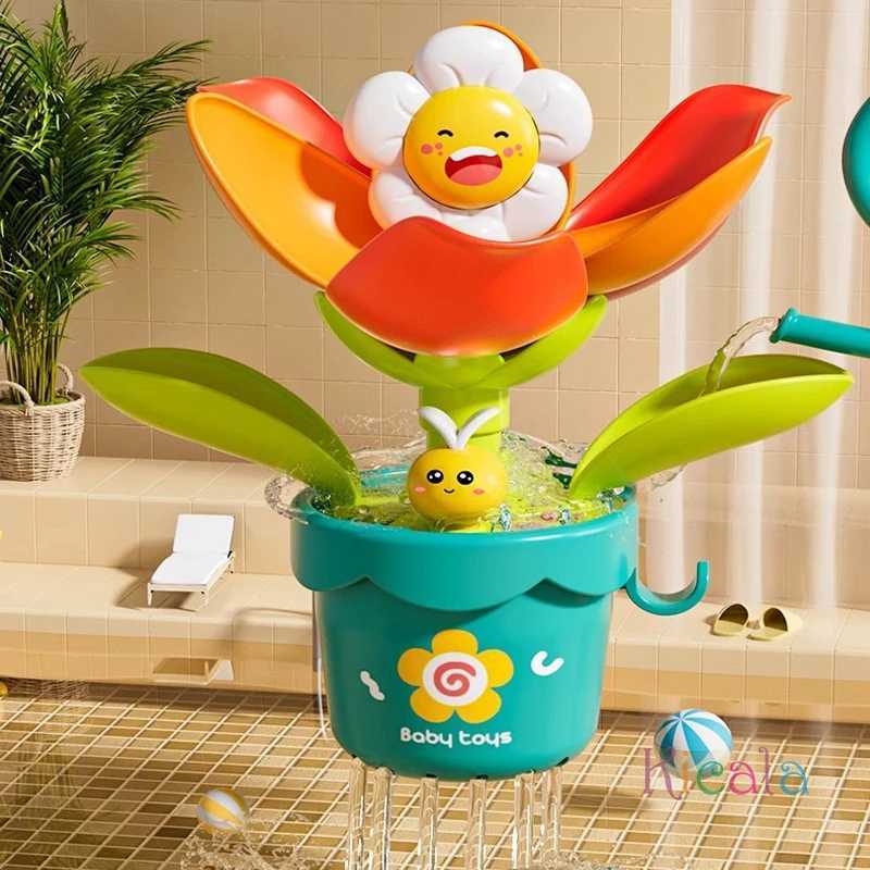 Baby Funny Sunflower Bath Toy Water Spray Sprinkler Blooming Sunflower Toddler Shower Toys with Portable Shower Head J251023