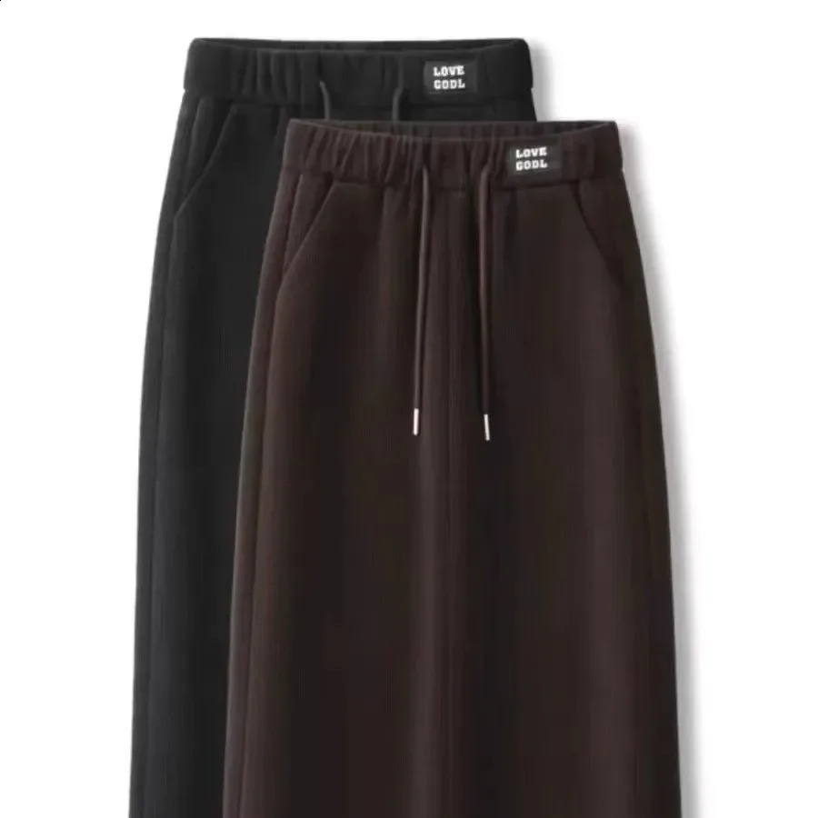 Thickened Fleece Casual MidLength Corduroy A Line Skirt Warm Autumn Winter Womens Fashion Stylish Halflength Skirts 251022