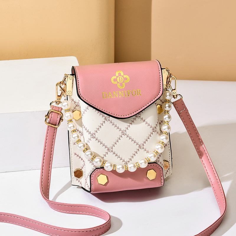 Luxury Brand Designer Bag New Trendy Single Shoulder Crossbody Korean Style Pearl Handbag Fashion Simple Sweet Women's Bag Phone Bag