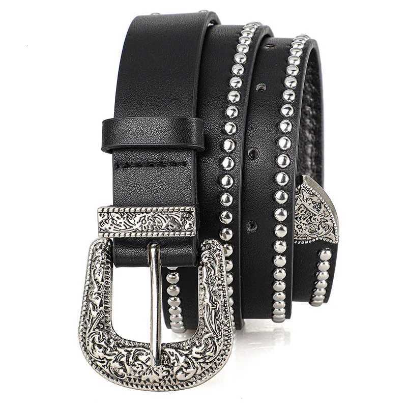 Mens and Womens Belt Fashion Rivet Punk Style Vintage Carved Buckle PU Leather BeltSubculture HipHop Y2k BeltFor Men WomenXJ251023