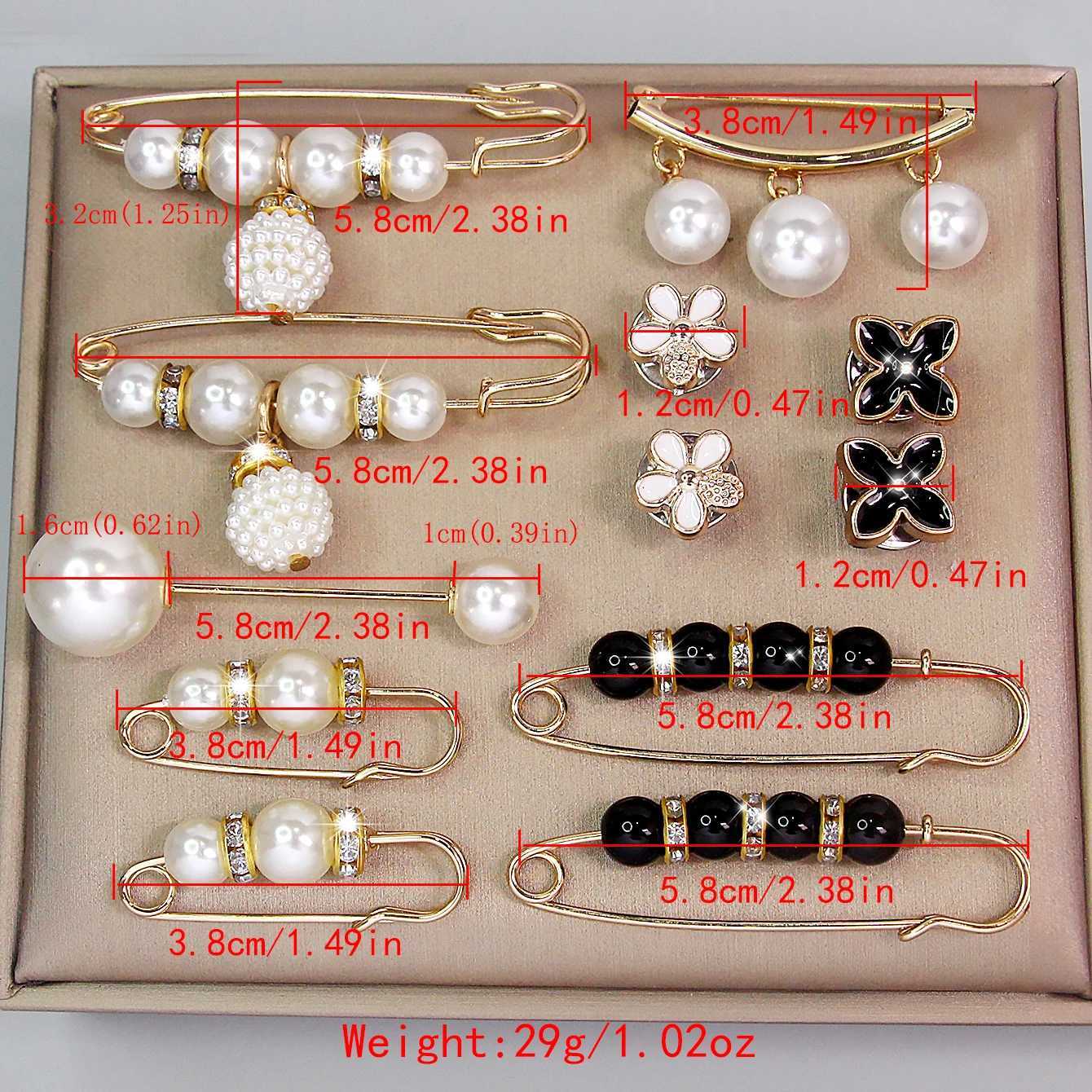AINSI 12pcs Fashion Pearl Brooch Waist Cinching Adjustable Skirt Antislip Metal Pin Fixed Clothes DIY Accories Y251023