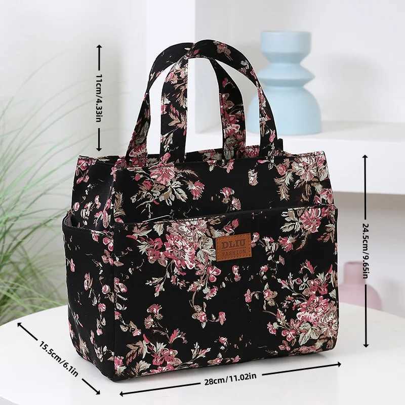 New Large Capacity Thickened Cloth Art Handbag Minimalist Work Lunch Box Storage Bag Suitable for Shopping Miscellaneous UsesL251023