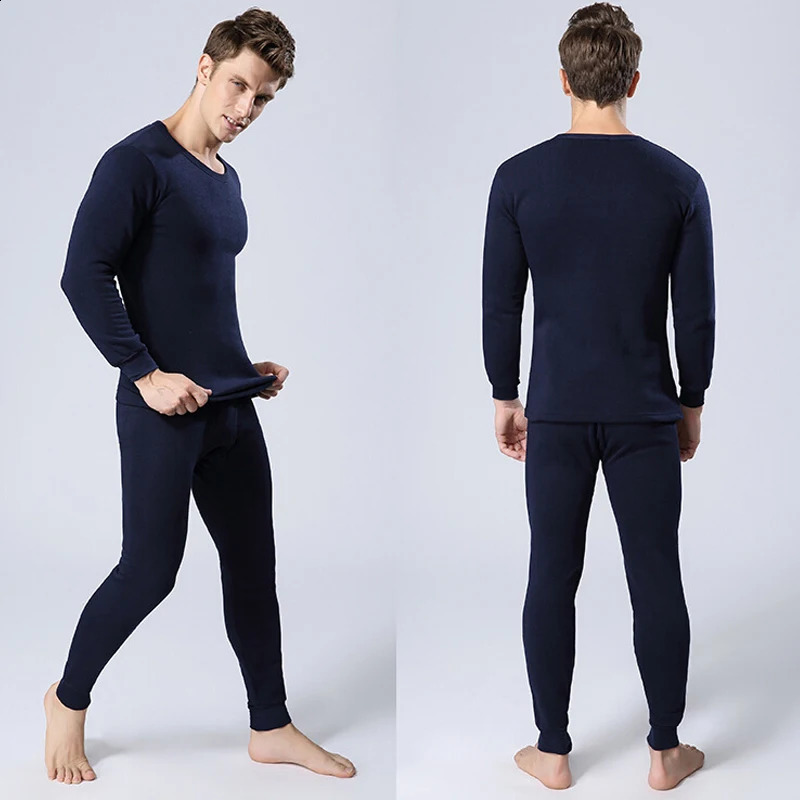 Winter Thermal Underwear Sets Men Fleece Thermo Long Johns Tops Pants Indoor Casual Clothing Pajamas Suit 4XL 251023