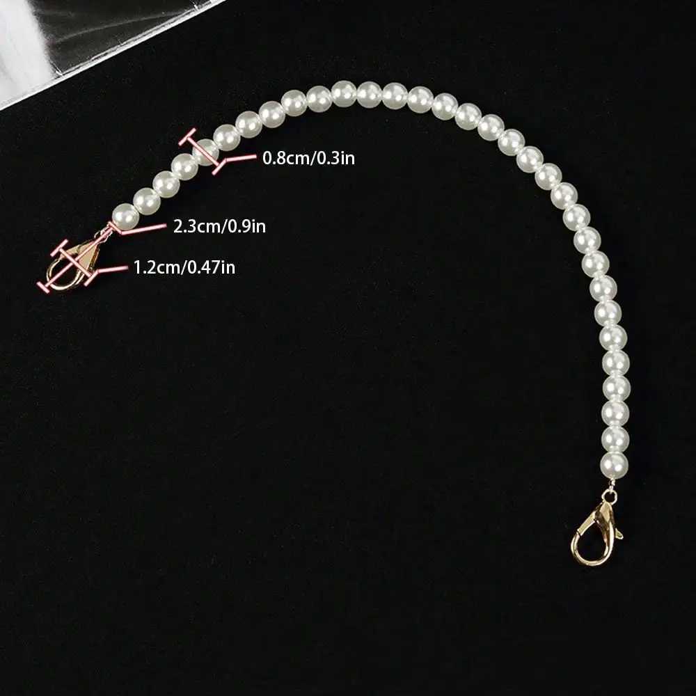 1Pcs Pearl Purse Chain Pearl Purse Strap Short Handle Replacement Bags Chain Strap Shoulder Chain Imitation Pearl Handbag Chain Z251023