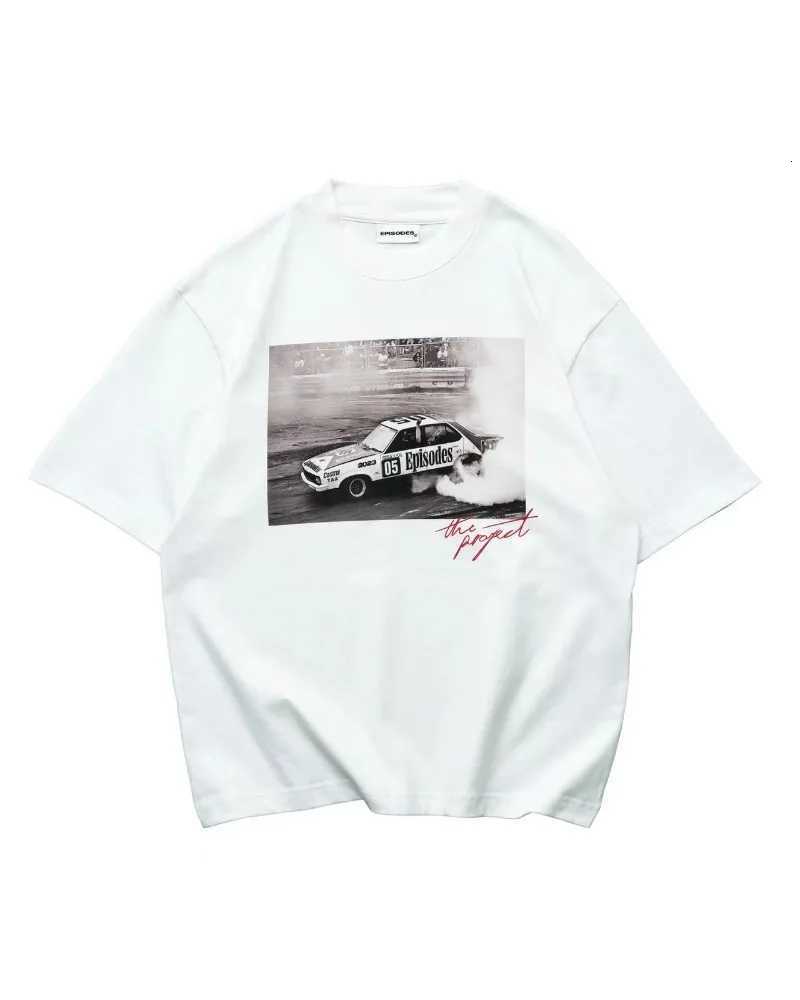 Trendy Y2K car pattern print simple casual men Tshirt retro European American Gothic high street punk Harajuku short sleeveXJ251023