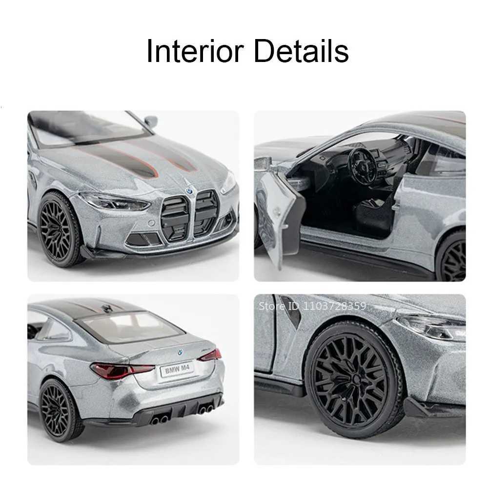 136 Model Car BMW M4 CSL M3 1987 Miniature Cars Alloy Diecast Doors Opened Pull Back Rubber Tires Ornament Toys for Kids GiftsT251023