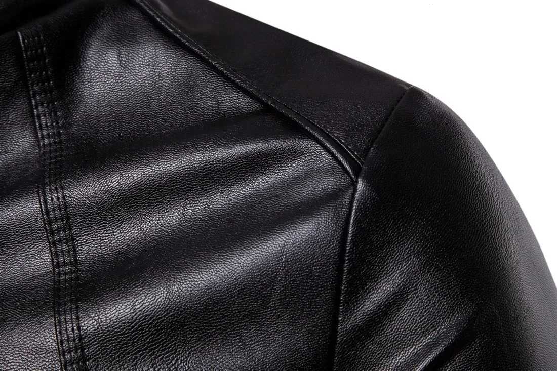 Standup Collar Type Mens Motorcycle Leather Jacket Washed PU Leather Jacket for Men W251023