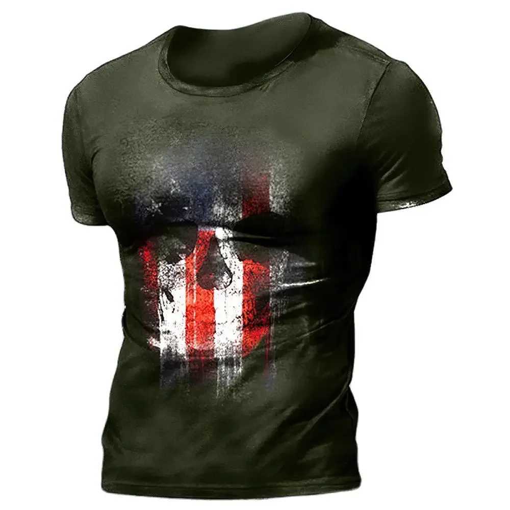 Mens Tshirts Summer 3d Vintage Horror Skull Top Hip Hop Rock Streetwear Oneck Short Sleeve Tee Oversized Tees Male ClothesXJ251023