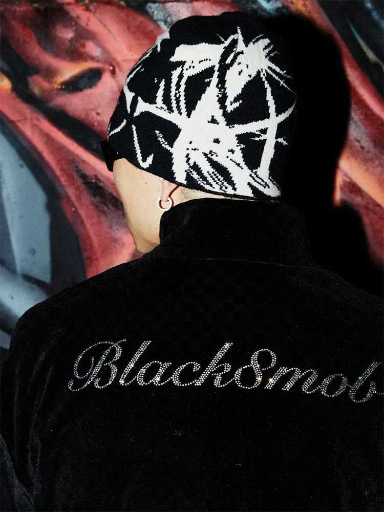 Mens Hat Beanie Y2k Knitted Gothic Hip Hop Harajuku Streetwear Wool Winter Korean Fashion Pullover Jacquard Unisex AccessoriesXJ251023