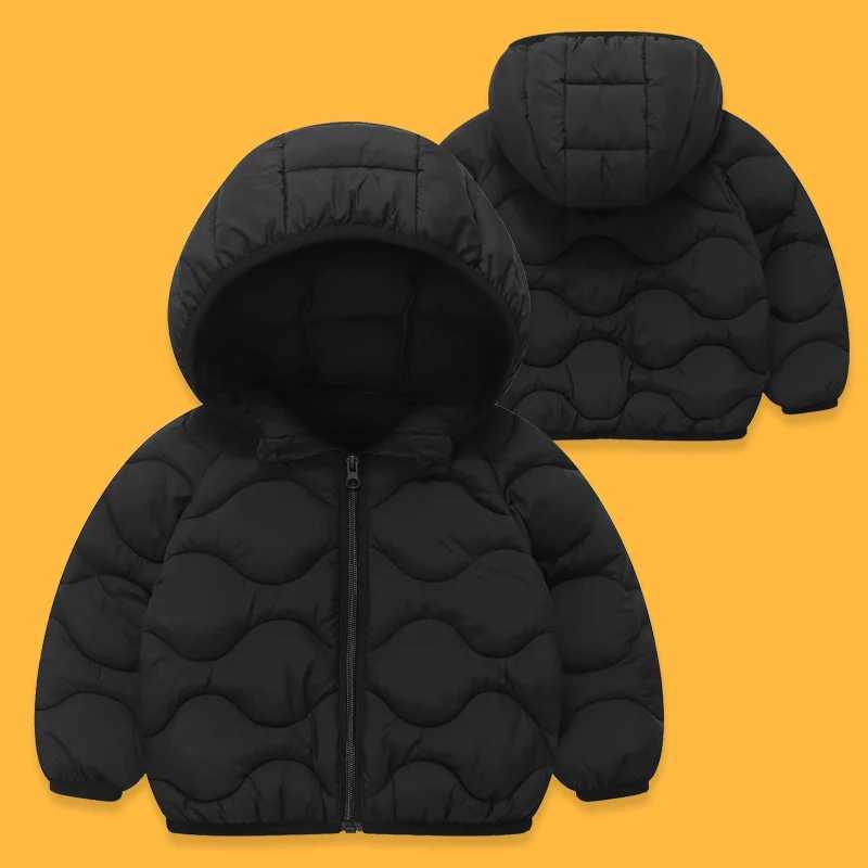 Baby Boys Girls Light Jackets Kids Hooded Down Coats Baby Winter Warm Cotton Clothes Teenager Autumn Solid Casual Outerwear Y251023