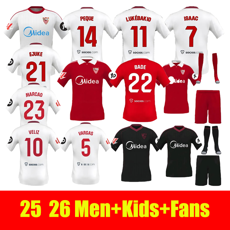 Sevilla 2025 2026 soccer jersey SERGIO RAMOS SOW FC 25 26 football shirts Men kits Kids Equipment Camiseta Futbol sevilla Retro