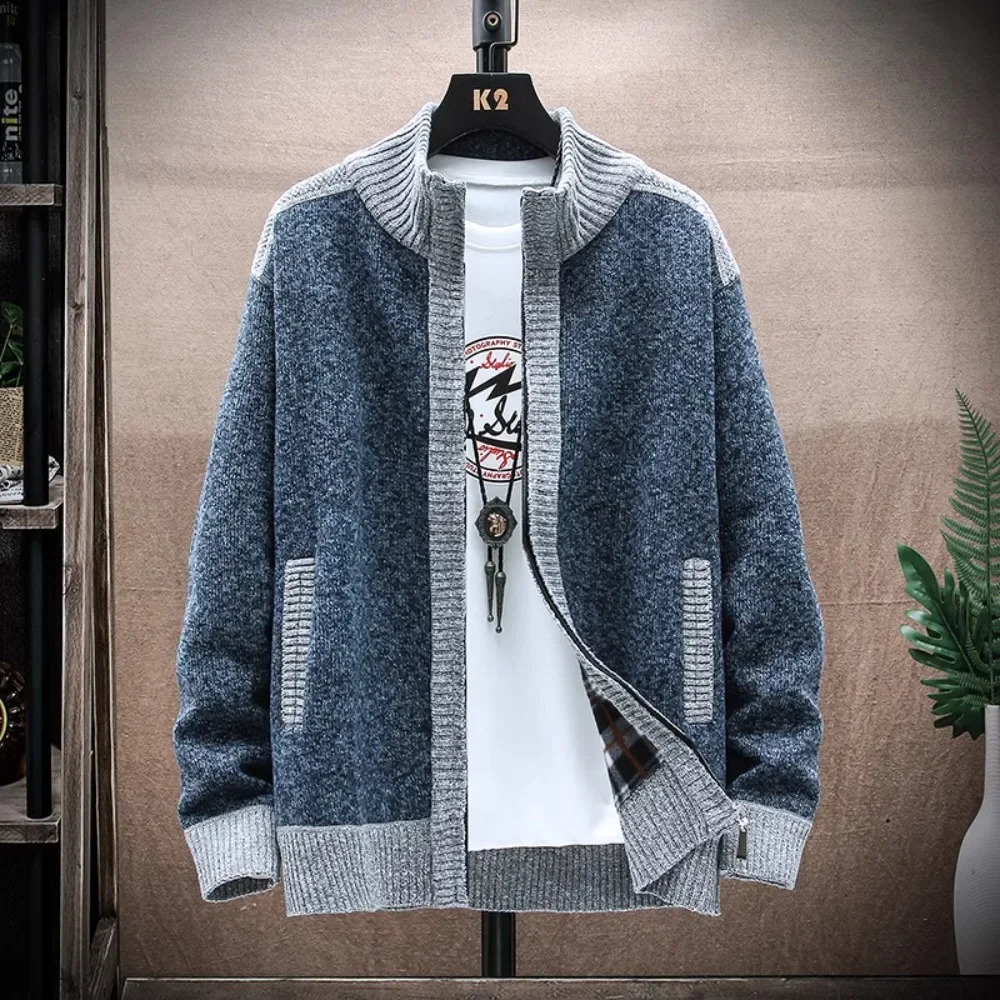 Fall and Winter Warm Sweater Coat Standup Cardigan knitted sweater Casual Knittwear Sweatercoats Male 251023