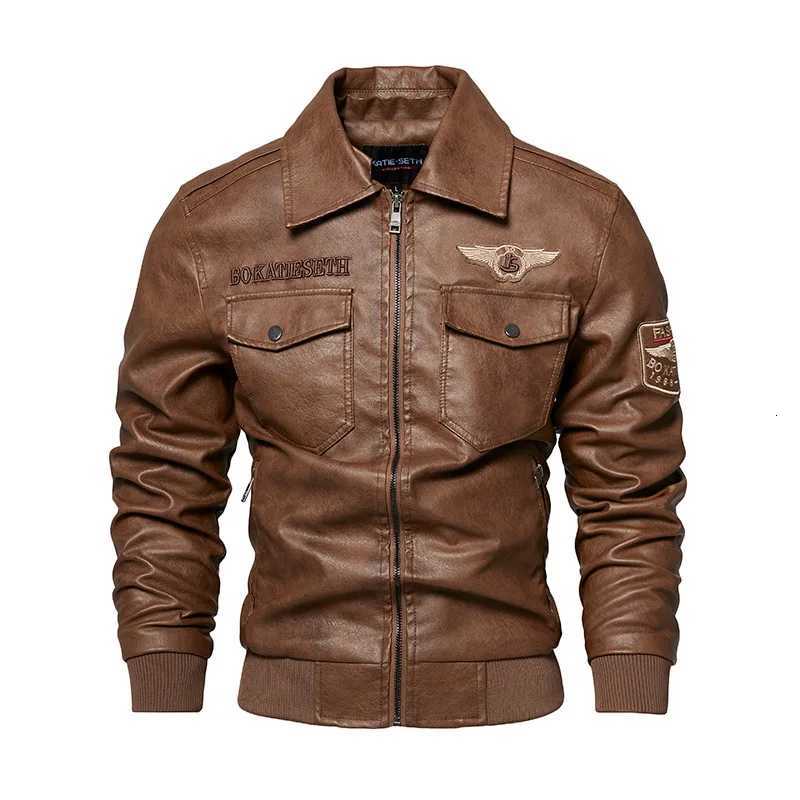 2025 Mens New FallWinter Leather Jacket for Men Slim Fit Stylish Motorcycle Style PU Leather Jacket for Mens Fashion W251023