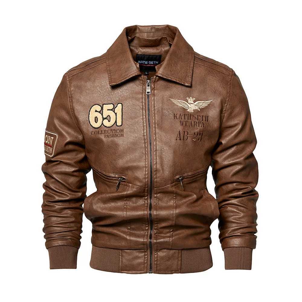 Best Seller New Fashion Winter Mens Turndown Collar Long Sleeve Casual Trendy Solid Color Faux Leather PU Jackets Male Coats W251023