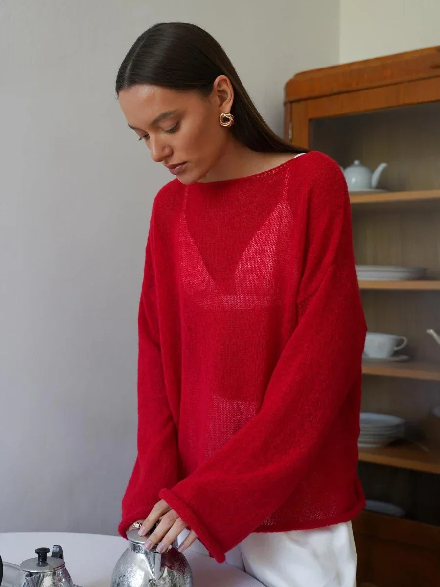 Wolfeel Women Oversized Sweater Summer Autumn Casual Fashion Loose Women Pullovers Chic White Jumper Sueter Mujer pull femme 251023