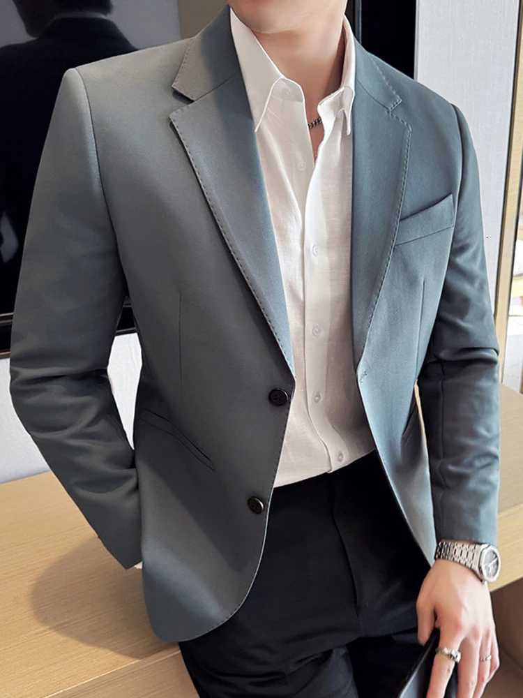 New Mens Fashion Business Solid Color British Style Professional Work Groom Wedding Dress Best Man Blazers Jacket XXS6XL W251023