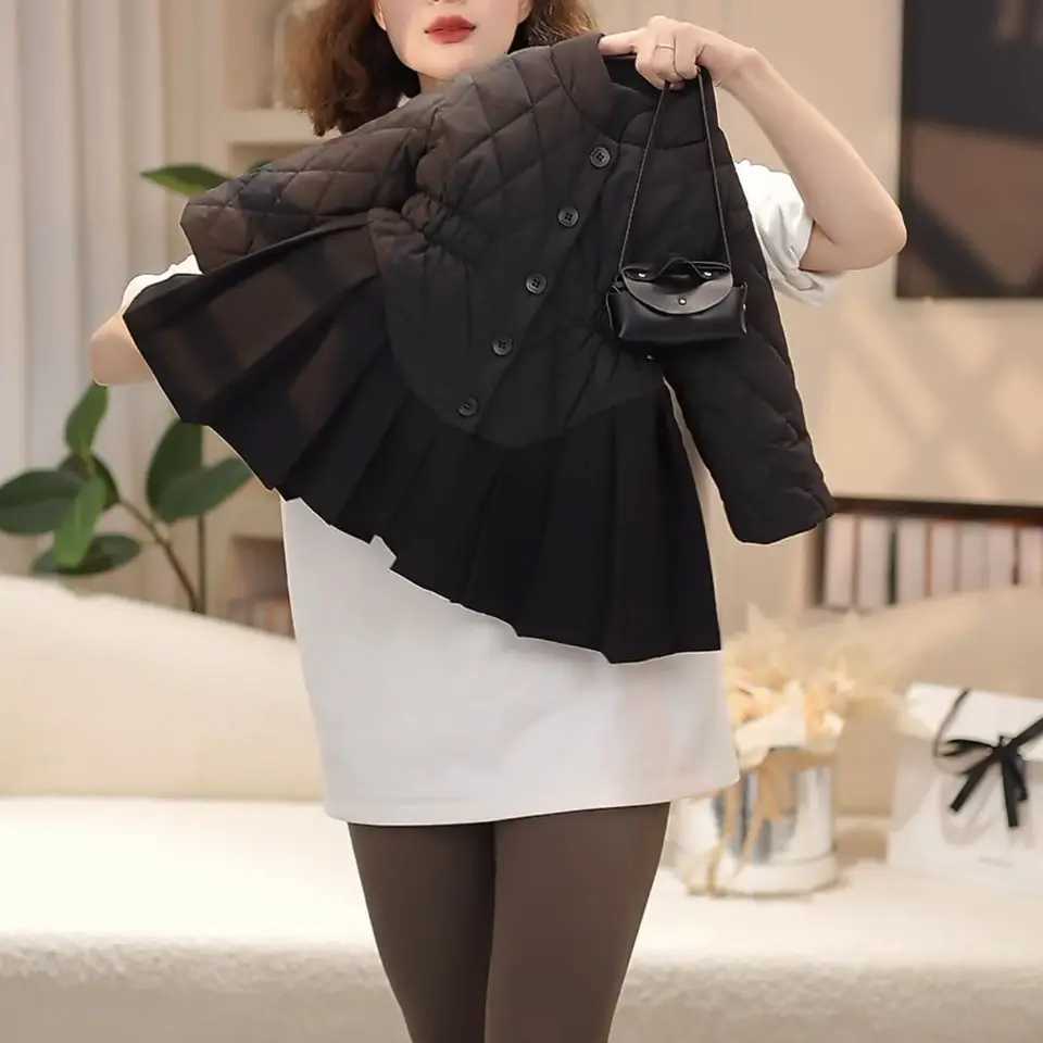 111Years Toddler Kids Cotton Padded Jacket Coat for Girls Black Patchwork Dress Jackets Infant Winter Cute Outwear Overcoat 2 3 Y251023