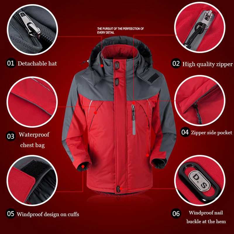 New Hooded Parka Coat Mens Winter Cotton Padded Jacket Detachable Hat Casual Thick Warm Outdoor Camping Ski Windproof Jacket Y251023
