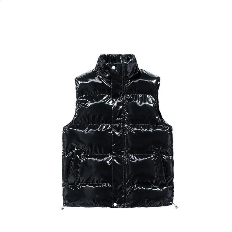 Autumn and Winter Unisex Fashionable Highquality Shiny Surface Warm Casual Loose Stand Collar Versatile Comfortable Vest 251023