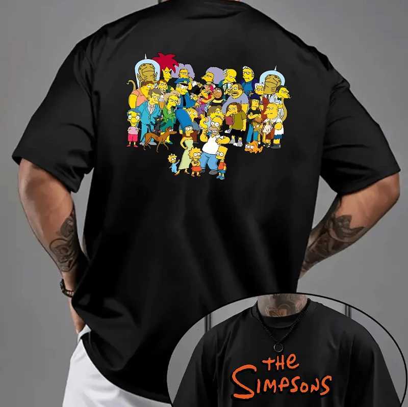 Summer Mens Casual ShortsLeeved Tshirt Classic Cartoon Print Patterns and Text Roundneck ShortsLeeved TopXJ251023