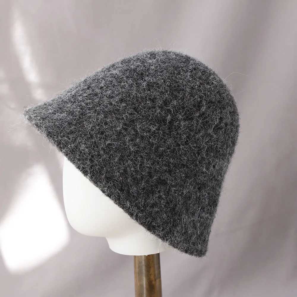2025 new Autumn Winter Wool Bucket Hat Wen Fashion Vintage Fisherman Hats Versati Spring Felt Hat 6 Foldab hatW251023