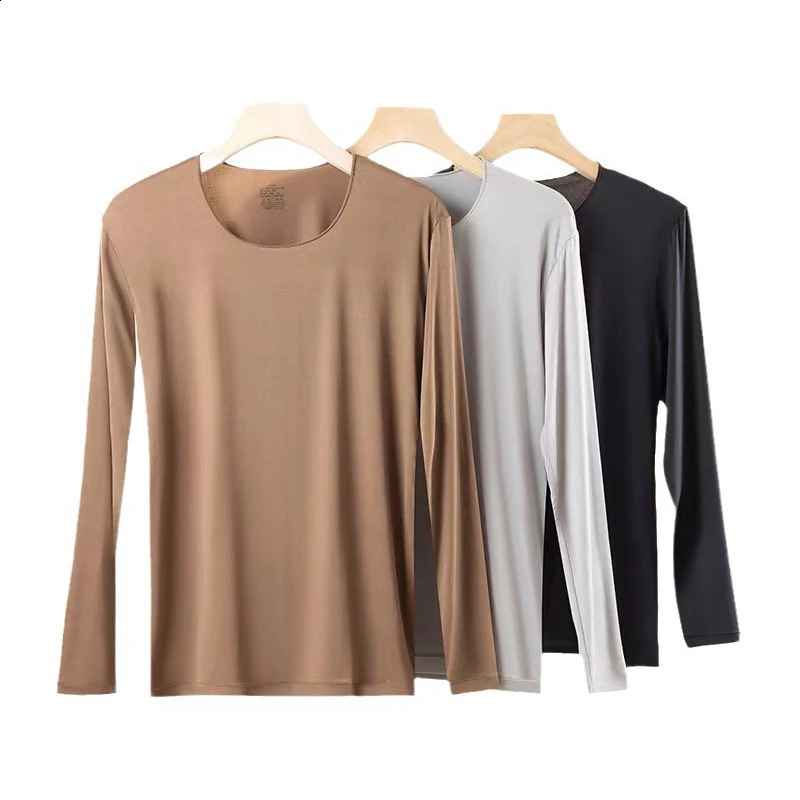 Men Thermal Underwear Set Plus Size Ultrathin Pajamas Suit High Elastic Long Sleeve Johns Autumn Winter Skincare Clothing 251023