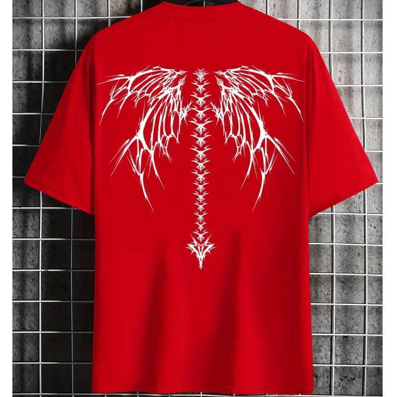 Mens Spine Wing Printed Round Neck TShirt Summer Outdoor Sports Short Sleeve Casual Fashion TShirt Casual Fashion VersatileXJ251023