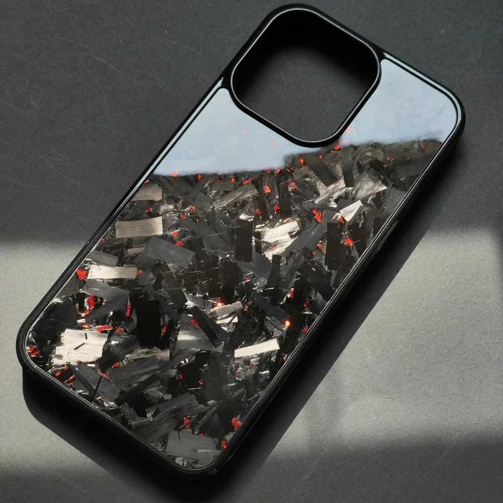 100 Real Forged Carbon Fiber Phone Case for iPhone 16 14 13 12 11 Plus Pro Pro Max Glossy Shockproof Protective Cover H251023