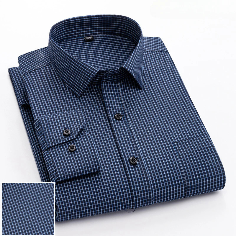 in shirt elegants cotton longsleeve shirts for men slim fit Casual plain shirt plaid tops soft houndstooth clothes 251021