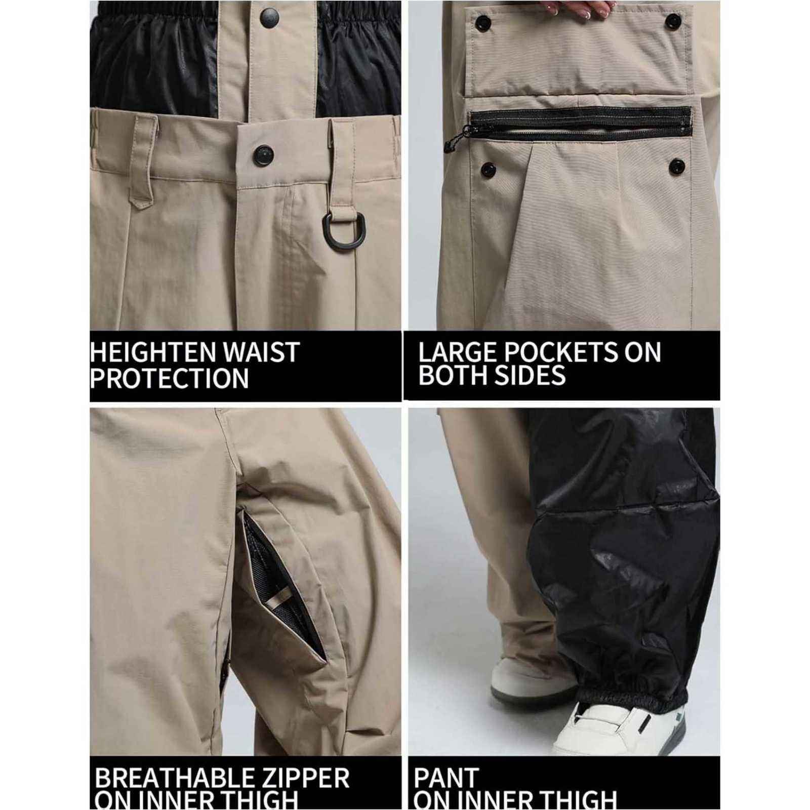 GSOU SNOW Super Baggy Snowboard Pants Men Waterproof Windproof Sports Clothes Insulated Loose Fit Ski Trousers for Cold Weather Y251023