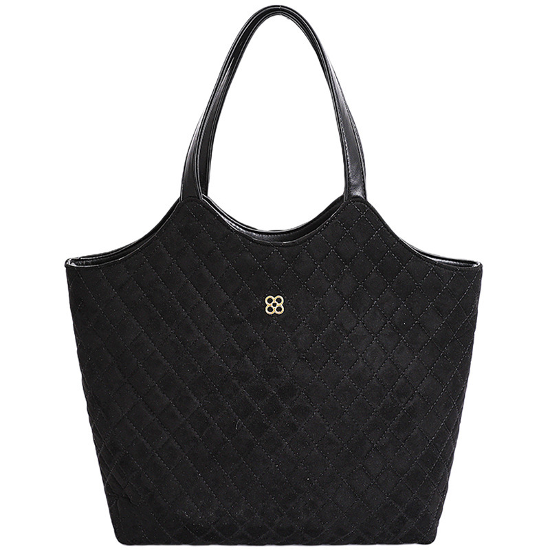 Luxury Brand Designer Bag Quilted Embroidery Large Capacity Bag For Women 2025 Autumn Winter New Suede Single Shoulder Bag Handheld Tote Bag