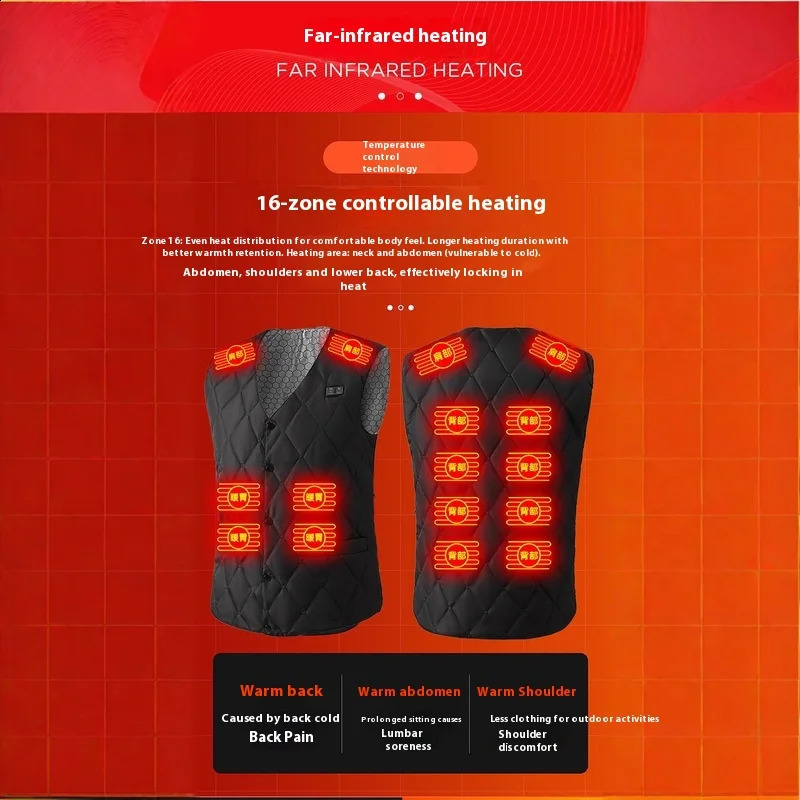 Smart Heating Vest Winter Warm USB DC Electric Constant Temperature Unisex Sixteen Zone Motorcycle Rider 251023