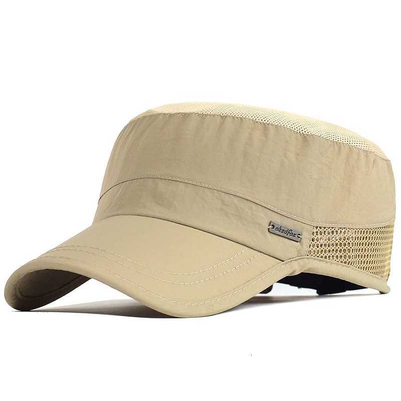 Summer Mesh Outdoor Sport Quick Drying Military s Men Breathab Cadet Army Flat Top Hat Cycling Running BaseballW251023