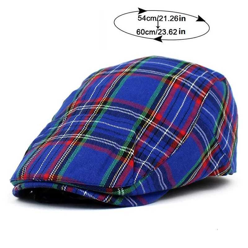Beret British Plaid ed Newsboy Colorf Sty Wen Mens Forward HatW251023