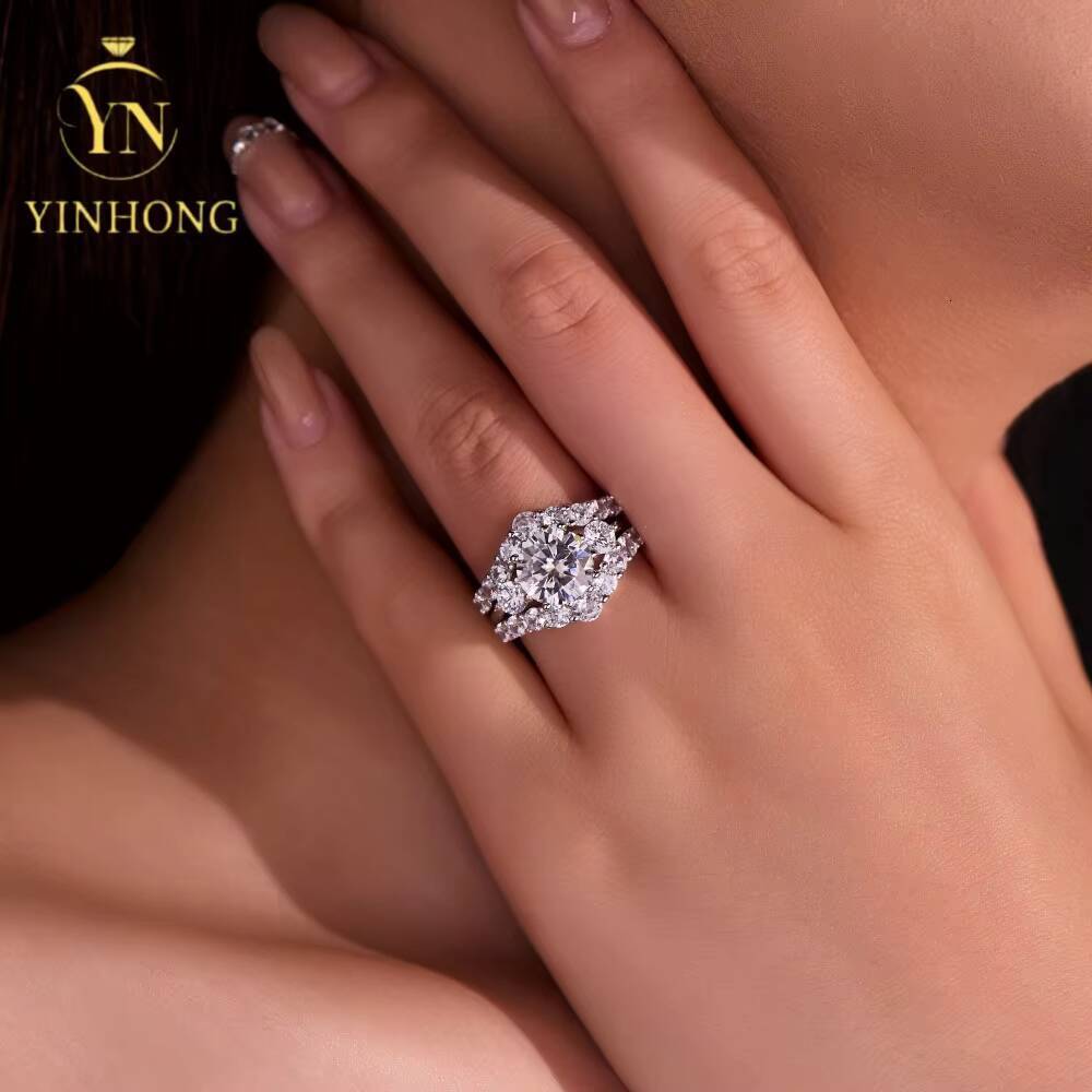 Large 3ct Marquise 925 Sterling Silver Moissanite Couple Ring Set for Women Valentines Day Gift