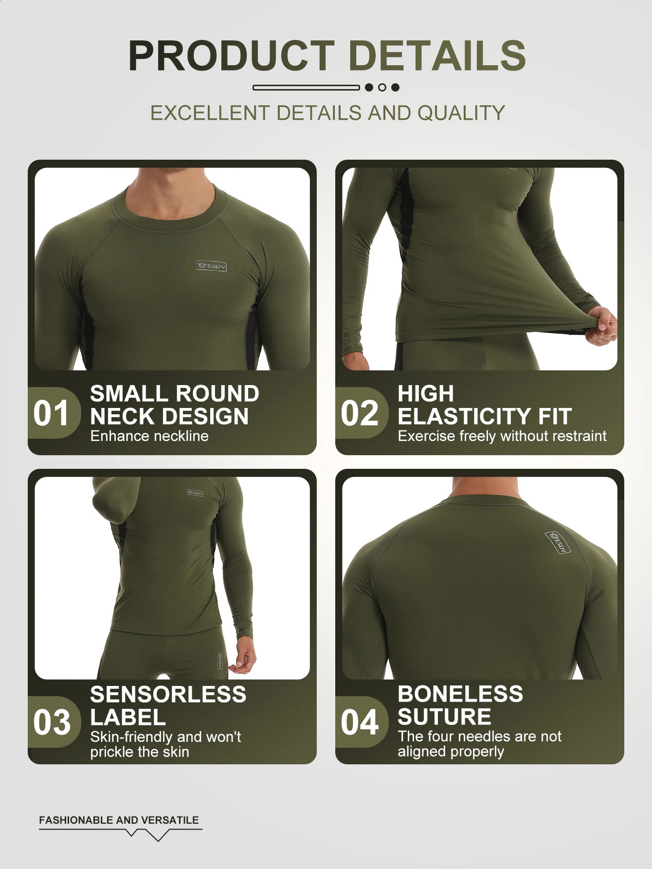 Esdy Autumn and Winter Mens Thermal Underwear Set Breathable Compression Clothing TightFitting for Cold Protection Home Yoga Hiking Fishin 251023