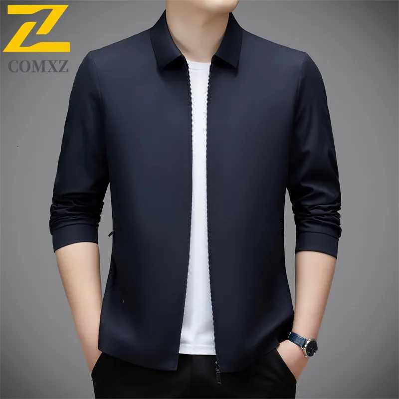 COMXZ Men Jacket Business Casual High Quality Light Luxury Wrinkle Resistant Office Travel Golf Slim Fit Coat Autumn Outerwear W251023