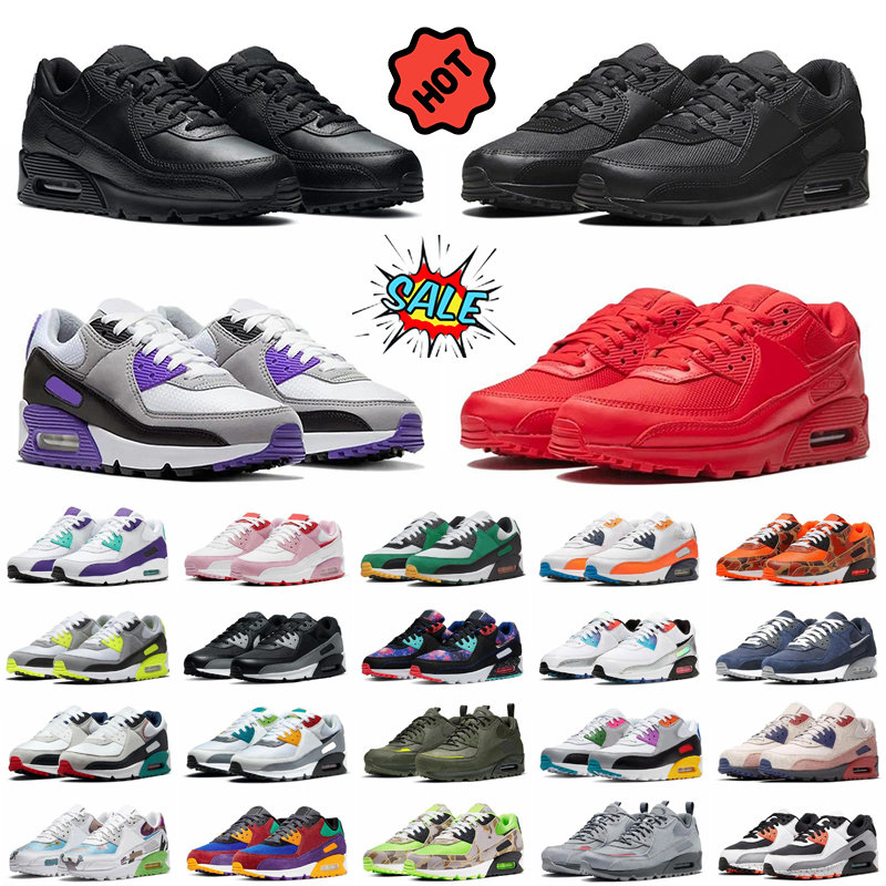 Designer shoes 90 Running Sports Shoes Triple Wolf Grey red Polka Dot Total Laser green Runner Hyper Grape Royal Women Trainer Sneakers 36-45