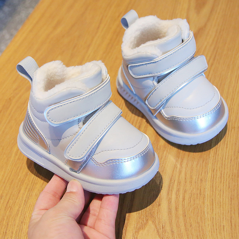 Toddler Infant Winter Fur Boots Shoes Little Kids Warm Furry Plush Shoes Happysteps Children Snow Boots Sizes 15 - 24 US0.5C-US7.5C H1170