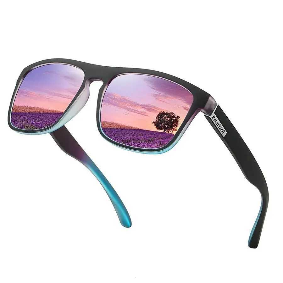 Fashion Purple Polarized Sunglasses Men Women Sun Glasses Retro Square Sport Driving Fishing Gradient Big Frame Eyewear UV400W251023