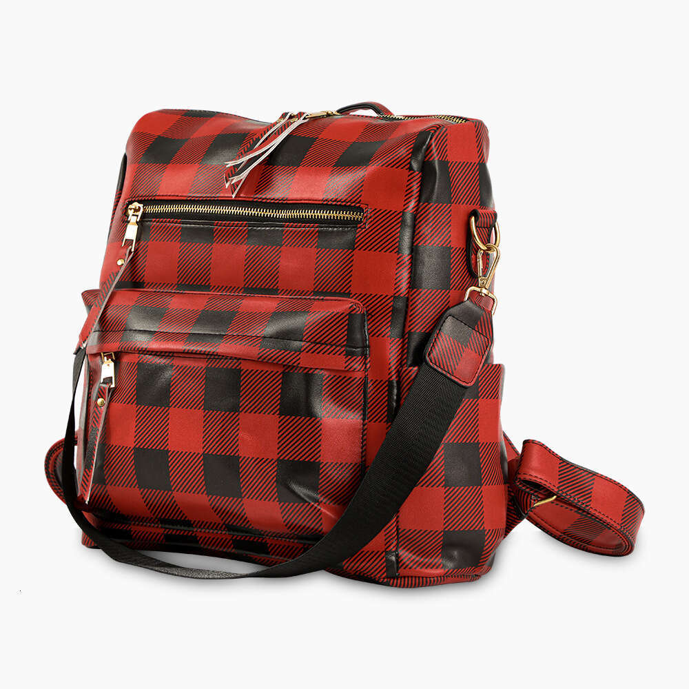 New Trendy Casual Travel Plaid Zipper Fashion Backpack High Quality