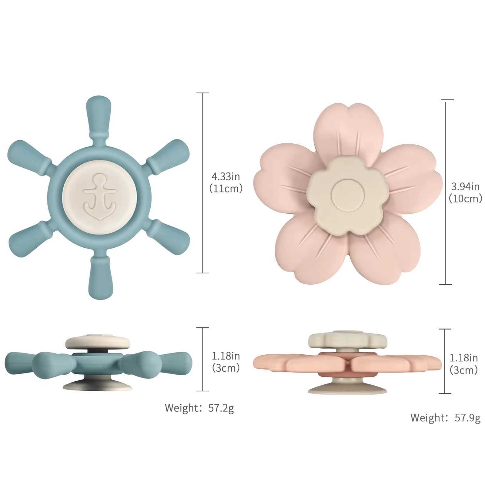Suction Cup Spinner Silicone Toy Windmill Cartoon Animal Hand Spinning Toys Sensory Toys for Baby Toddler Birthday Gift Bath Toy J251023