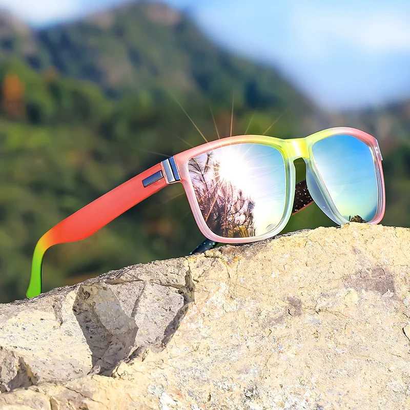 Vibrant Gradient Polarized Sports Sunglasses for Men Women UV Protection Fashionable Design with Metal Hinges OutdoorW251023