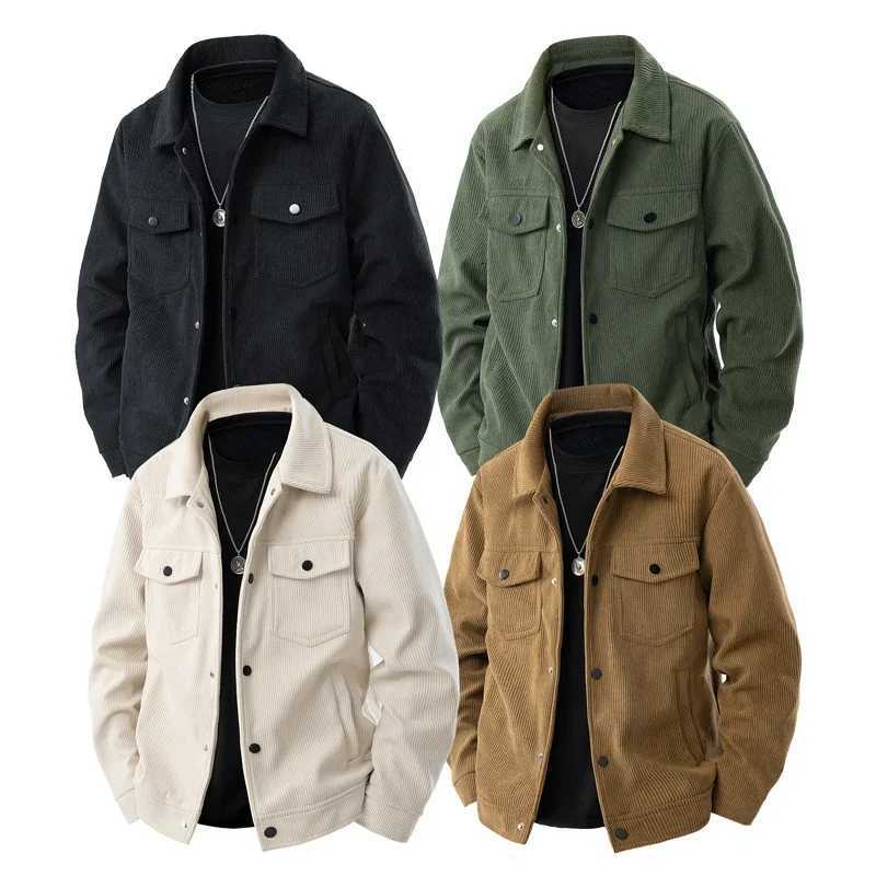 Casual Jacket Men Comfortable Jackets Turn Down Collar Solid Coats Mens Windproof Autumn Outwear Brand Fashion Corduroy Jackets W251023